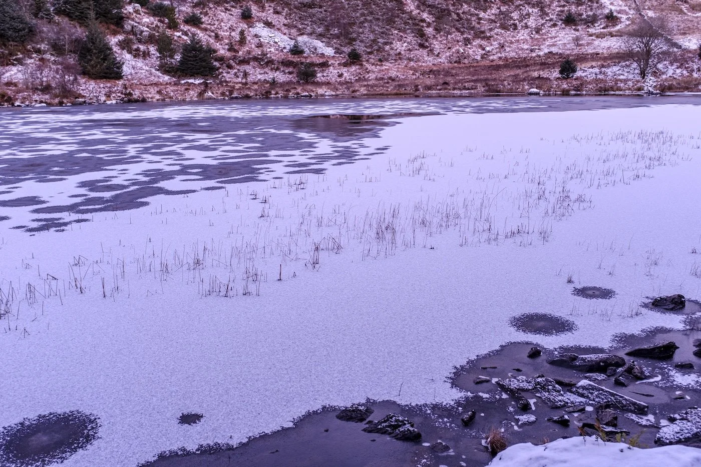Llyn Bychan, frozen in Winter