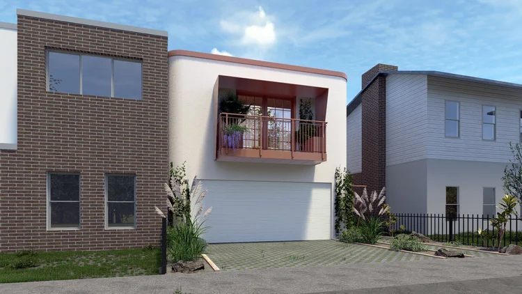 Hempcrete Townhouse street elevation, Parkville
