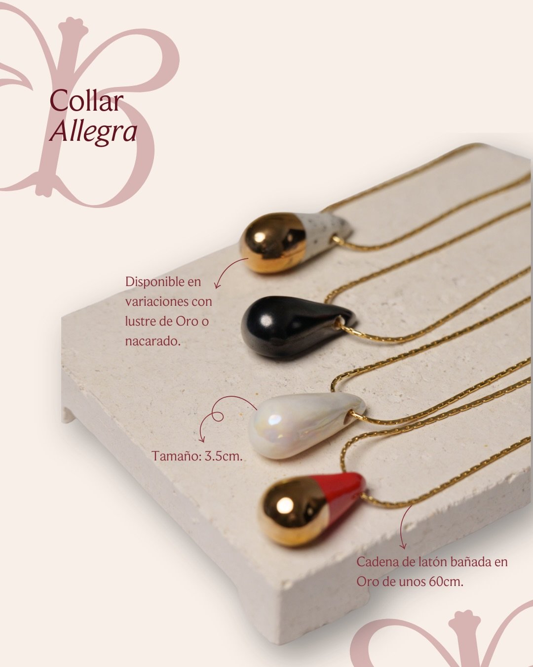 Uno de los m&aacute;s elegidos ✨
El collar Allegra representa al roc&iacute;o de la ma&ntilde;ana, con su capacidad de renovaci&oacute;n y el despertar de los sentidos.