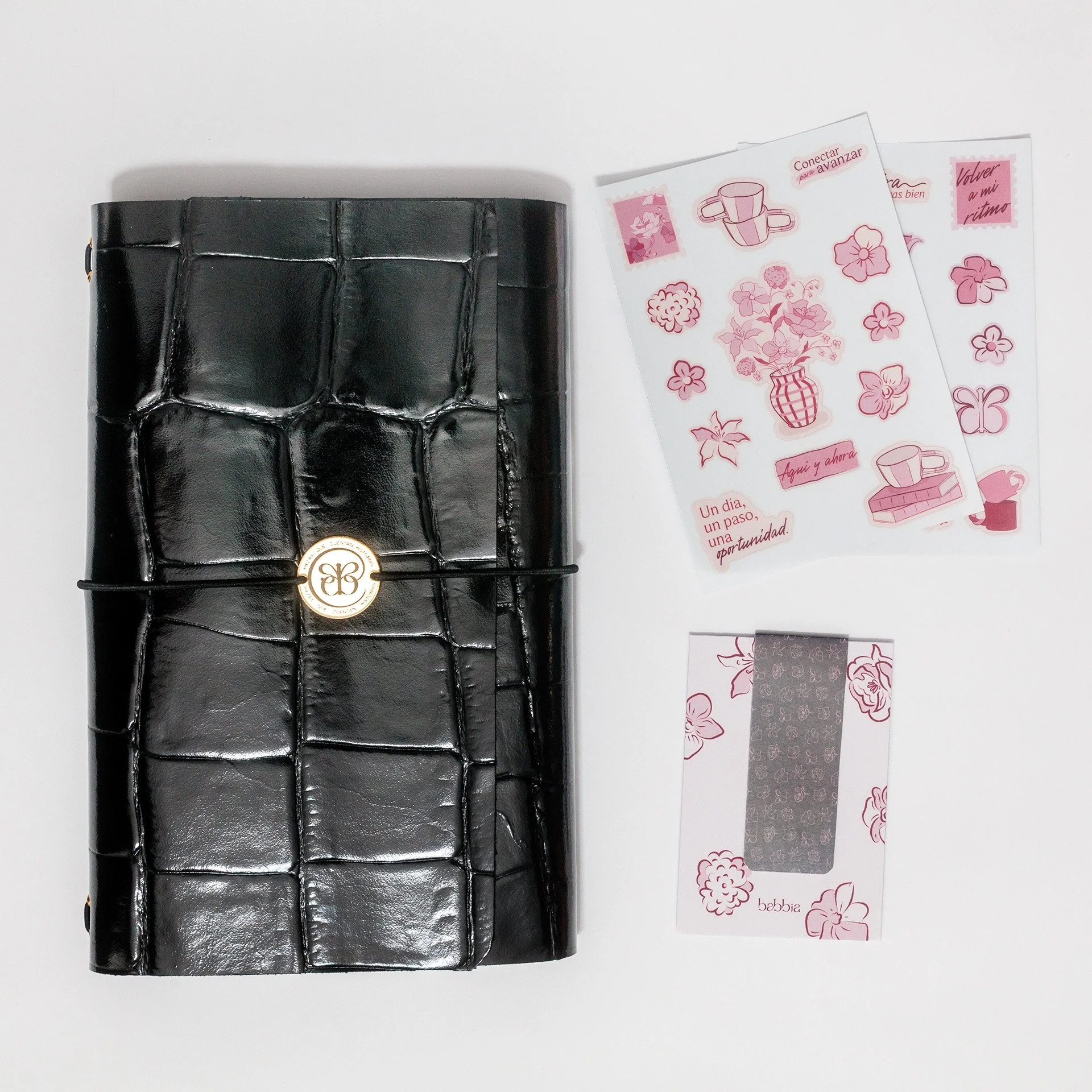 Pack Calma - Cuadernos A5 con cubierta de pie - pegatinas y marcapáginas