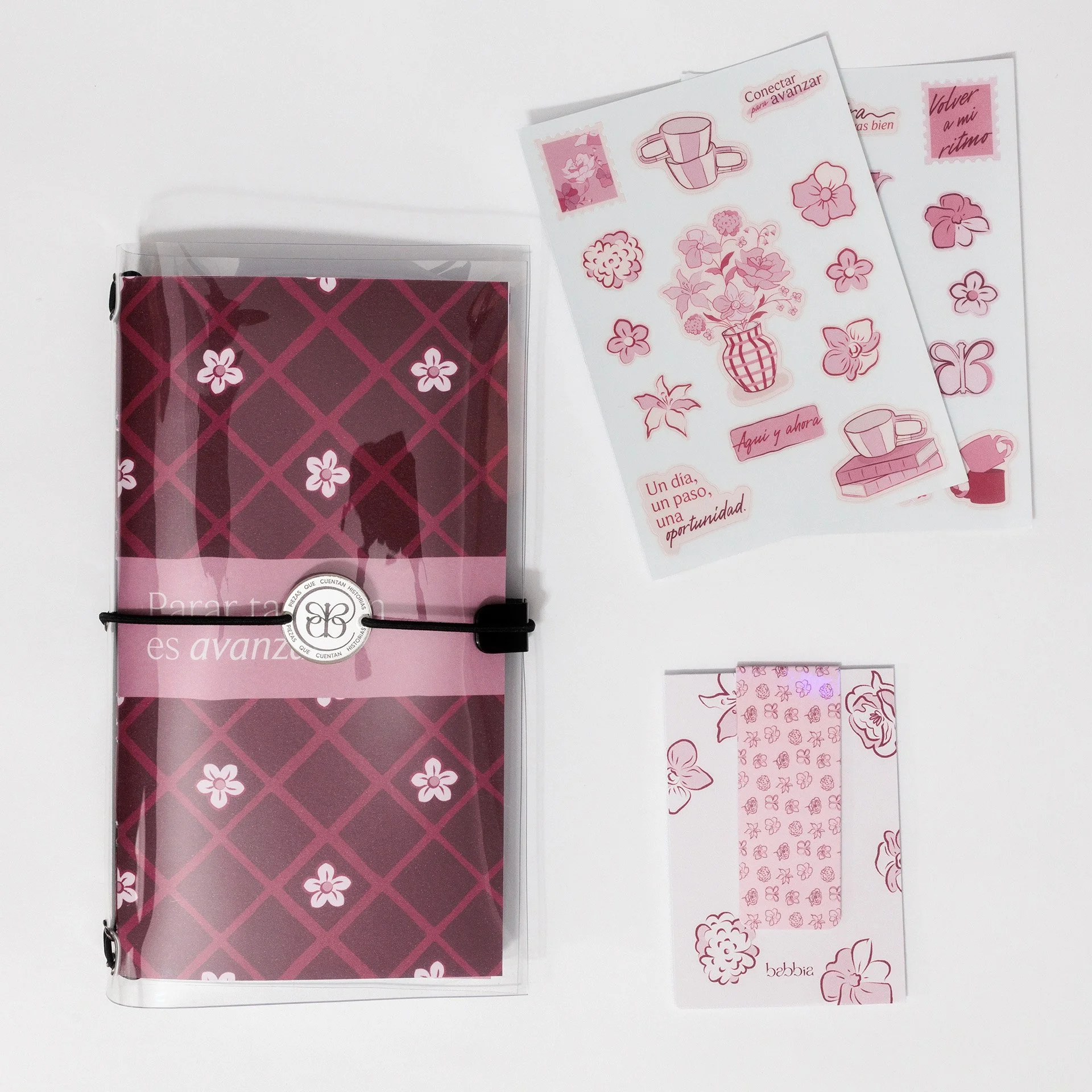 Pack Pausa - Cuadernos 10.5x19cm - pegatinas y marcapáginas