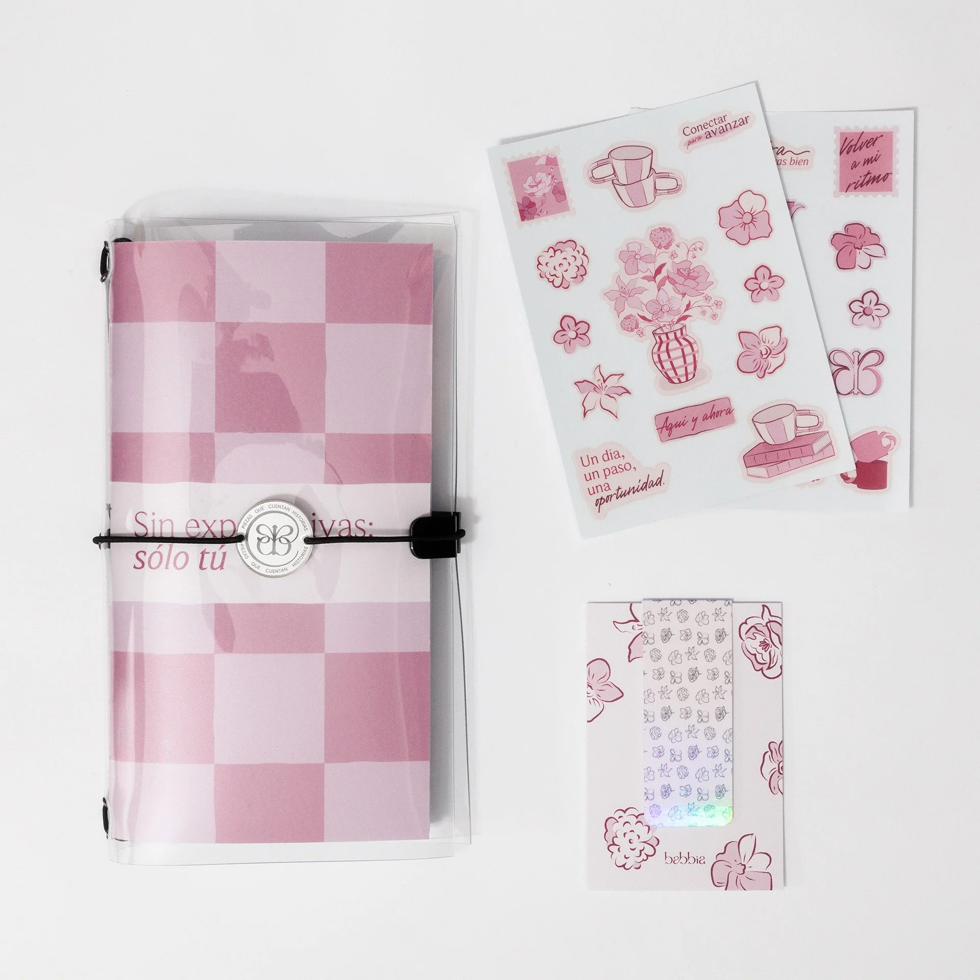 Pack Pausa - Cuadernos 10.5x19cm - pegatinas y marcapáginas