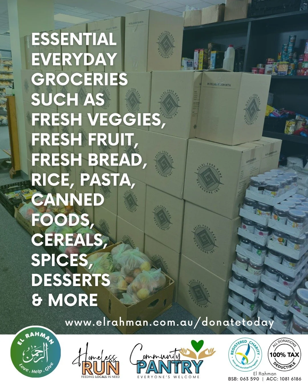 Although we do get fresh stock multiple times a week, we do need more donations of long-life foods such as lentils, pasta, canned tomatoes, cereals, long-life milk and all the other groceries most families use on a regular basis. 

𝙃𝙊𝙒 𝙏𝙊 𝘾𝙊𝙉