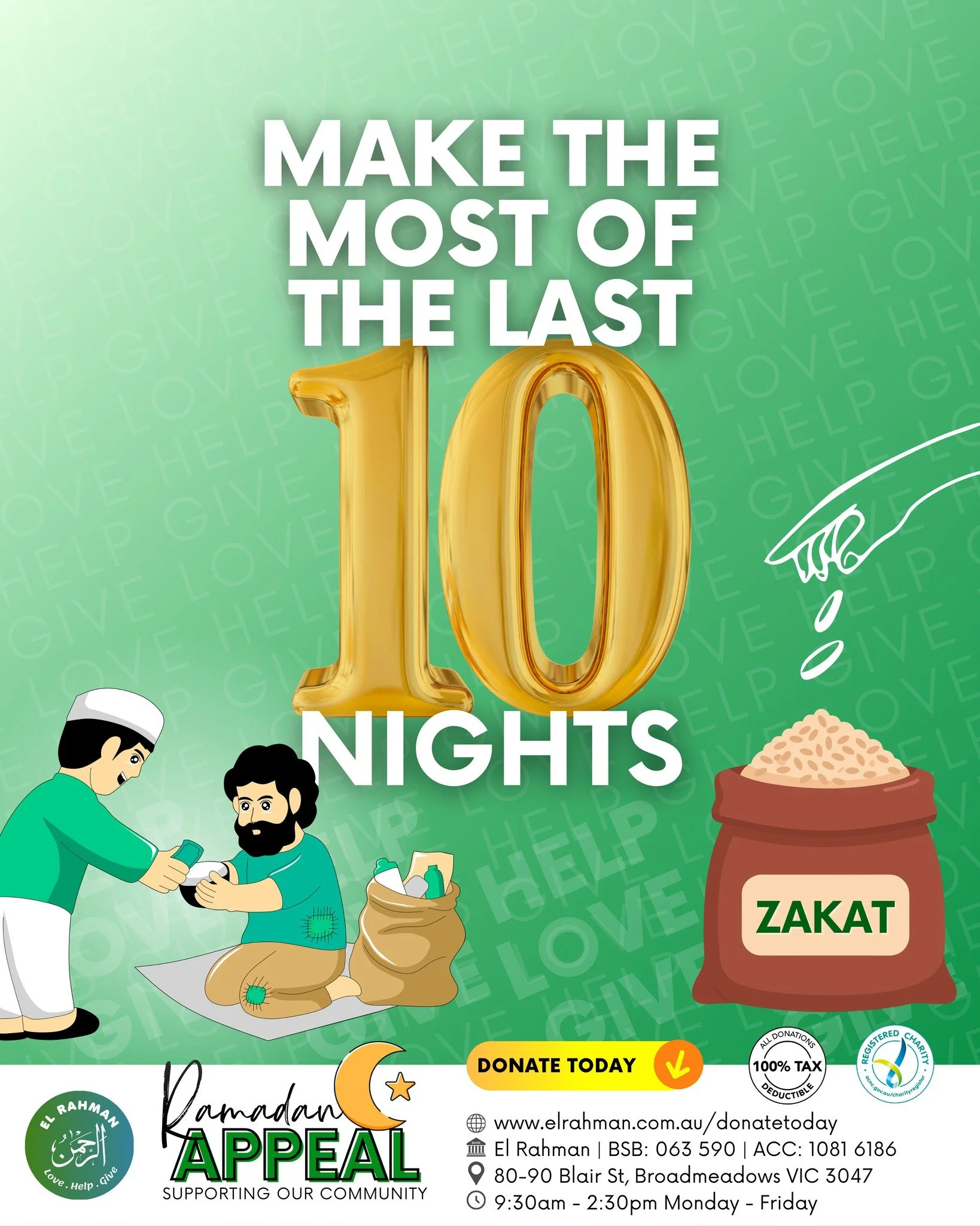 The last 10 nights are upon us!
Let's make the most of it 

With thousands of Muslims genuinely in need of your support, we urge you to give your Zakat locally this year!

𝙃𝙊𝙒 𝙏𝙊 𝘾𝙊𝙉𝙏𝙍𝙄𝘽𝙐𝙏𝙀:
💚 𝗚𝗲𝘁 𝗶𝗻𝘃𝗼𝗹𝘃𝗲𝗱 &amp; 𝘃𝗼𝗹𝘂𝗻?