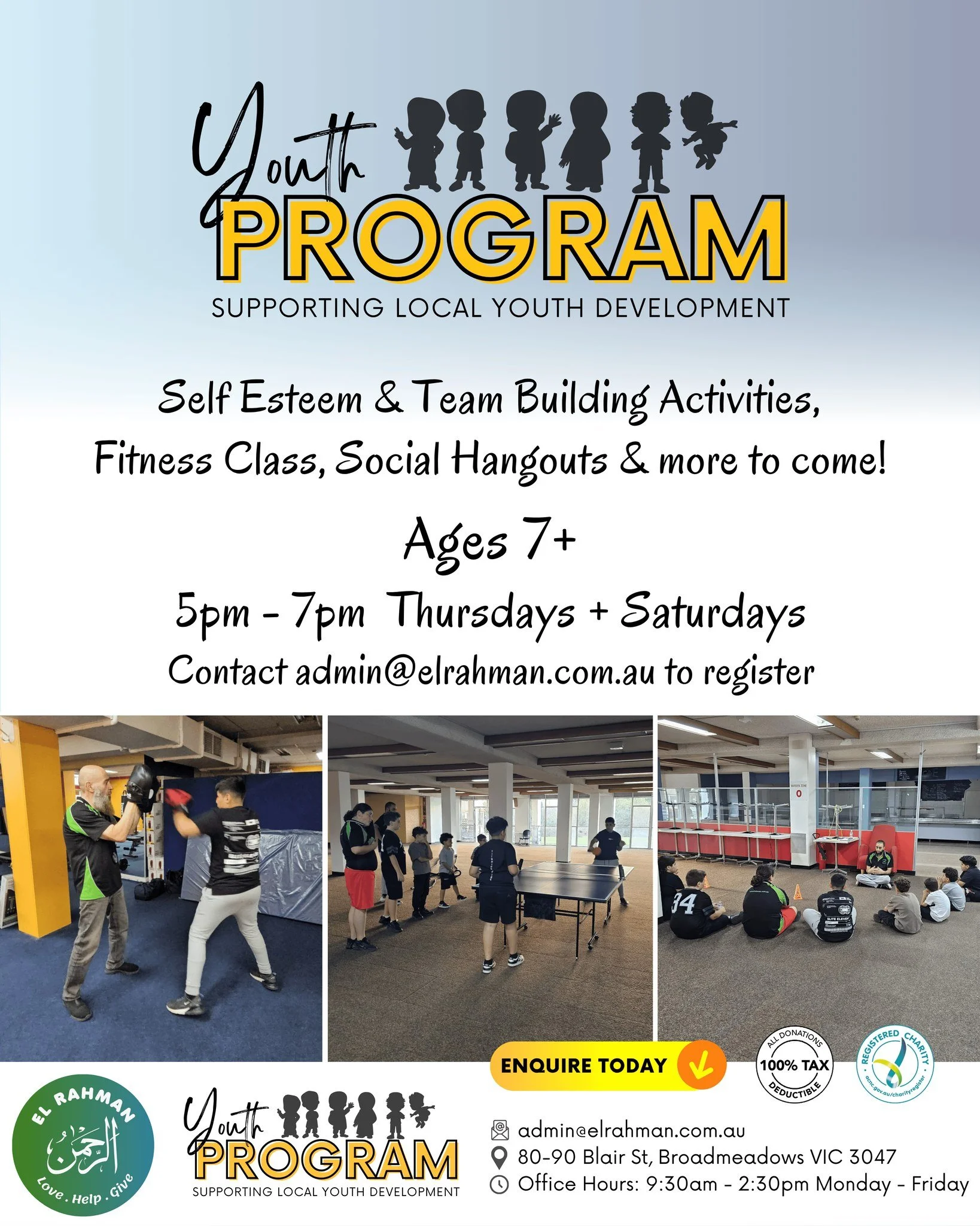 We're excited to introduce our new Youth Program Activities, with team building activities, fitness classes, social hangouts &amp; more to come!

Last weeks' fitness &amp; social hub was a success, with a group of youth coming together to build their