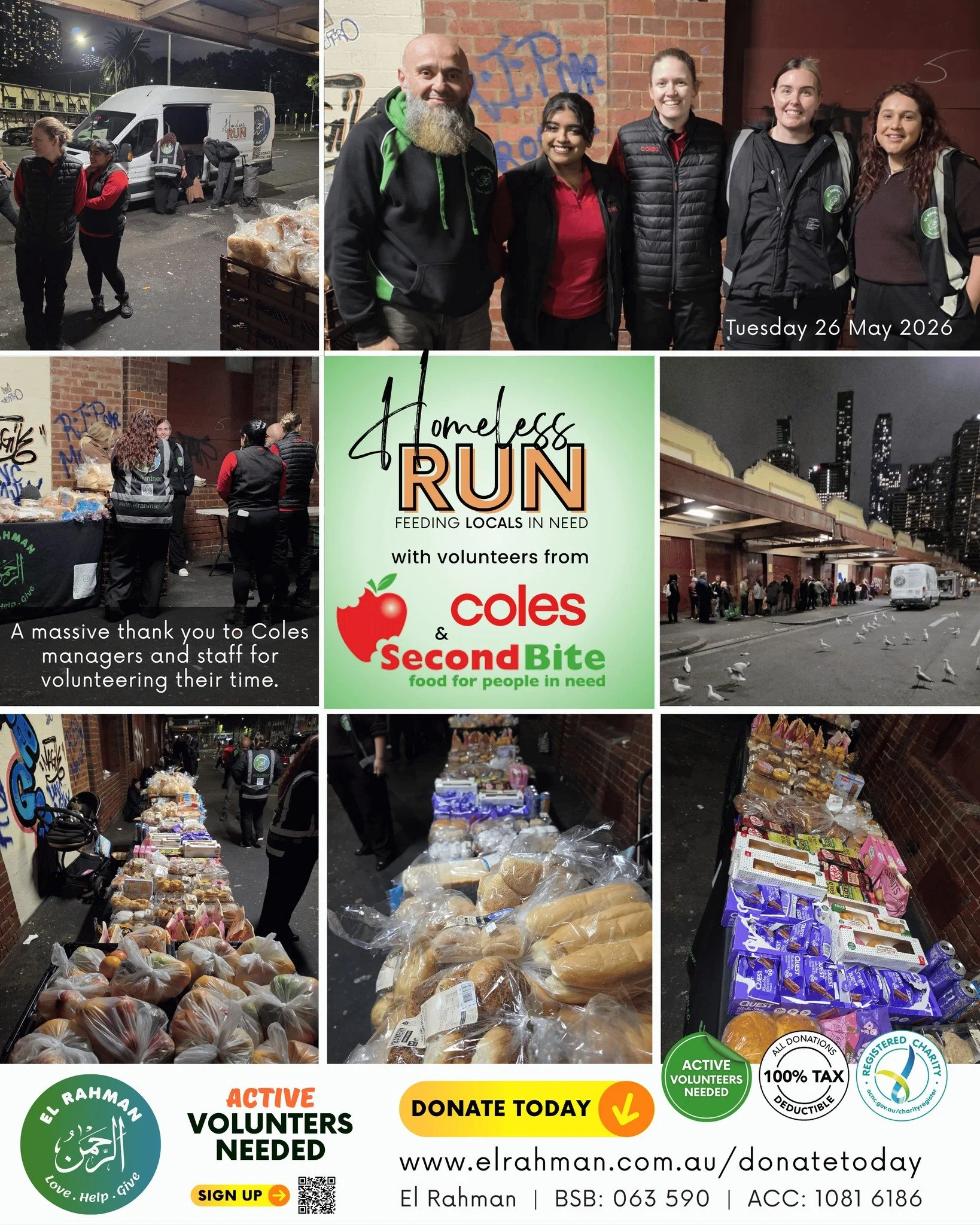 A massive thank you to Coles &amp; Second Bite managers and staff for taking the time and effort to come out and help feed the less fortunate around us. Your efforts are greatly appreciated by all. 
@colessupermarkets  @secondbiteorg 

All it takes i