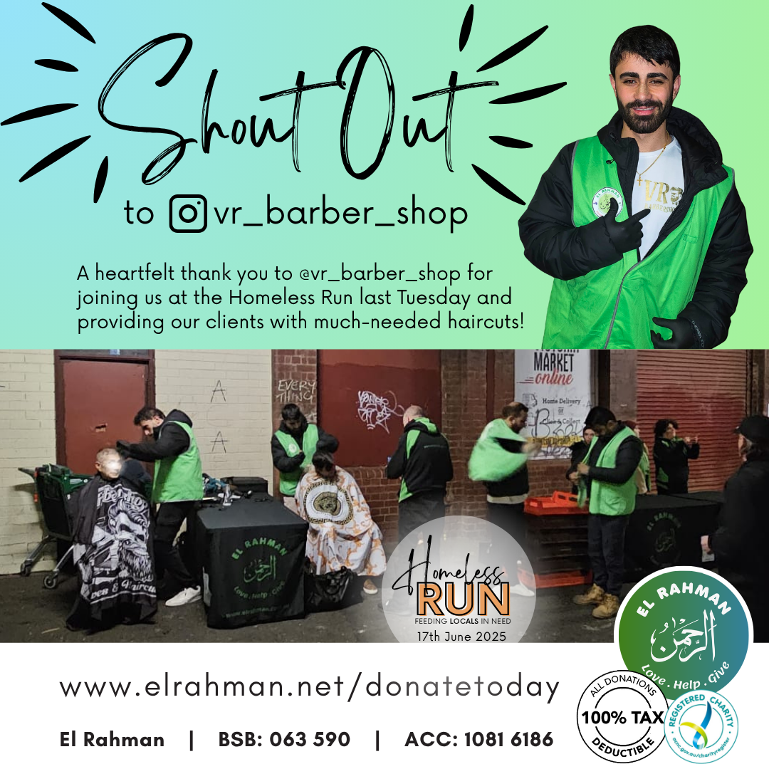 Homeless Run 17th June 2025!!
It was a huge privilege to have the boys from @vr_barber_shop join us and give much needed haircuts to the less fortunate! Your time and services are greatly appreciated!