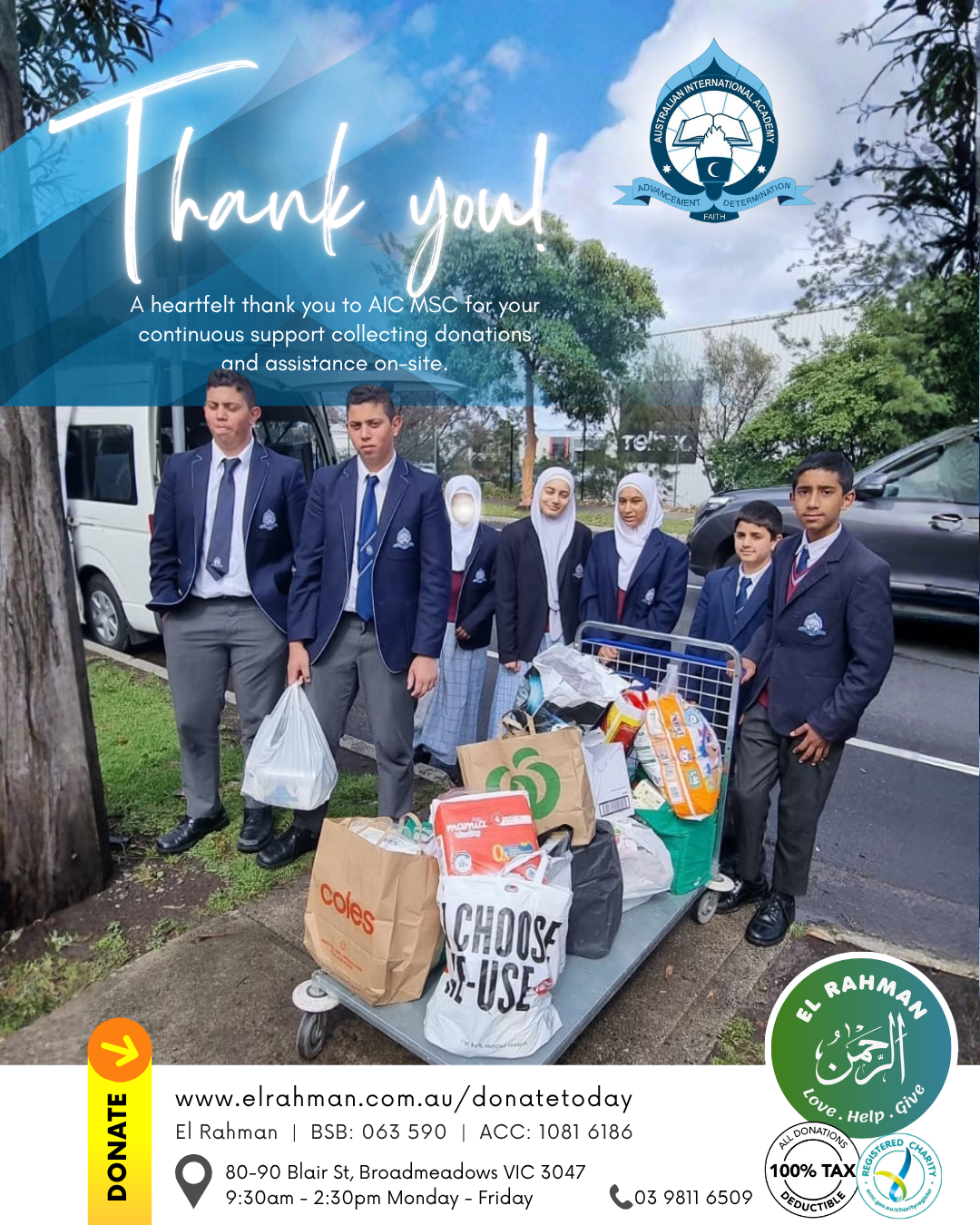 Once again, we extend our sincere gratitude to AIC MSC for your unwavering support in collecting donations and providing on-site assistance.