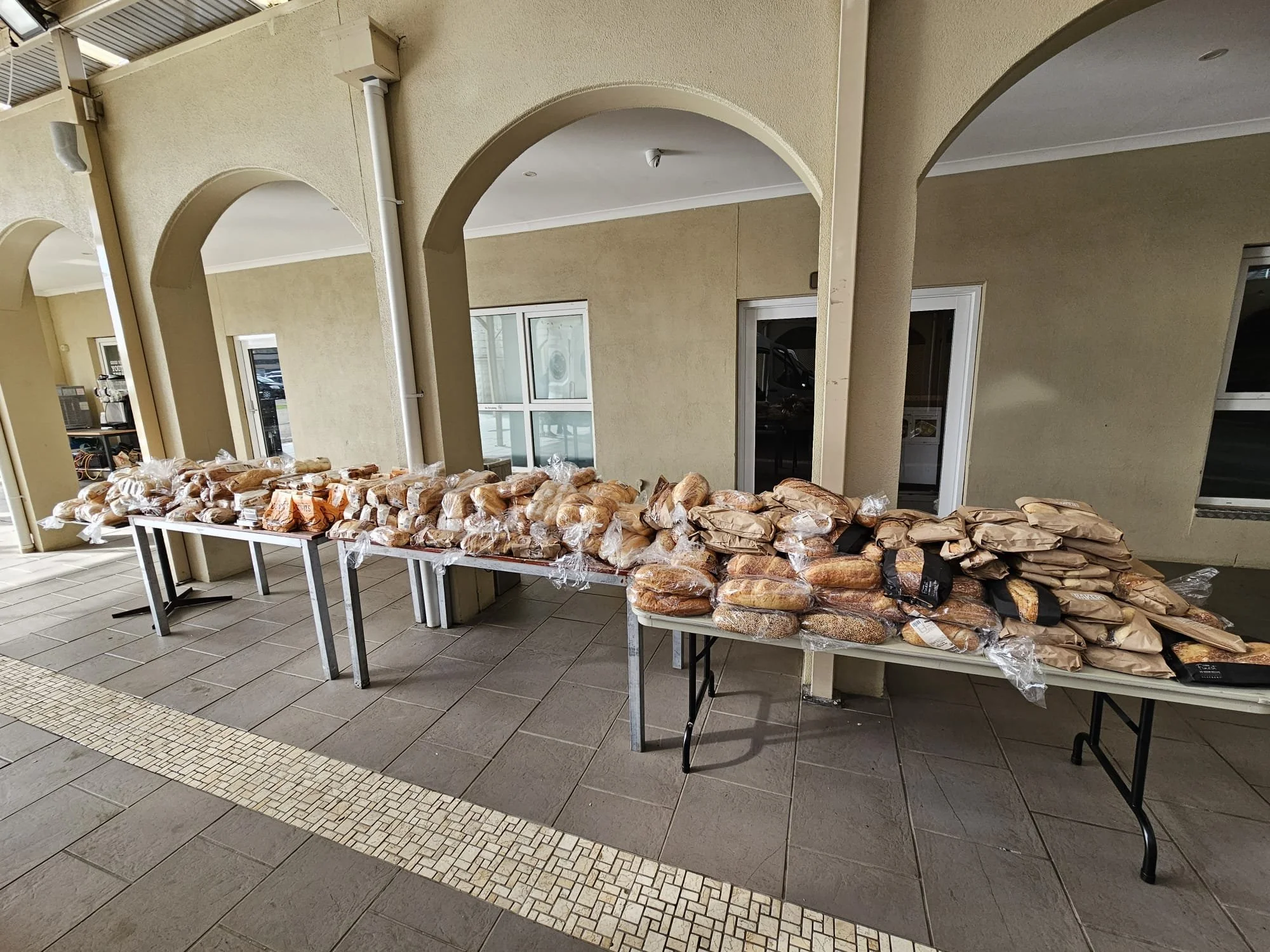 Fresh bread is delivered to local mosques, free for anyone attending!