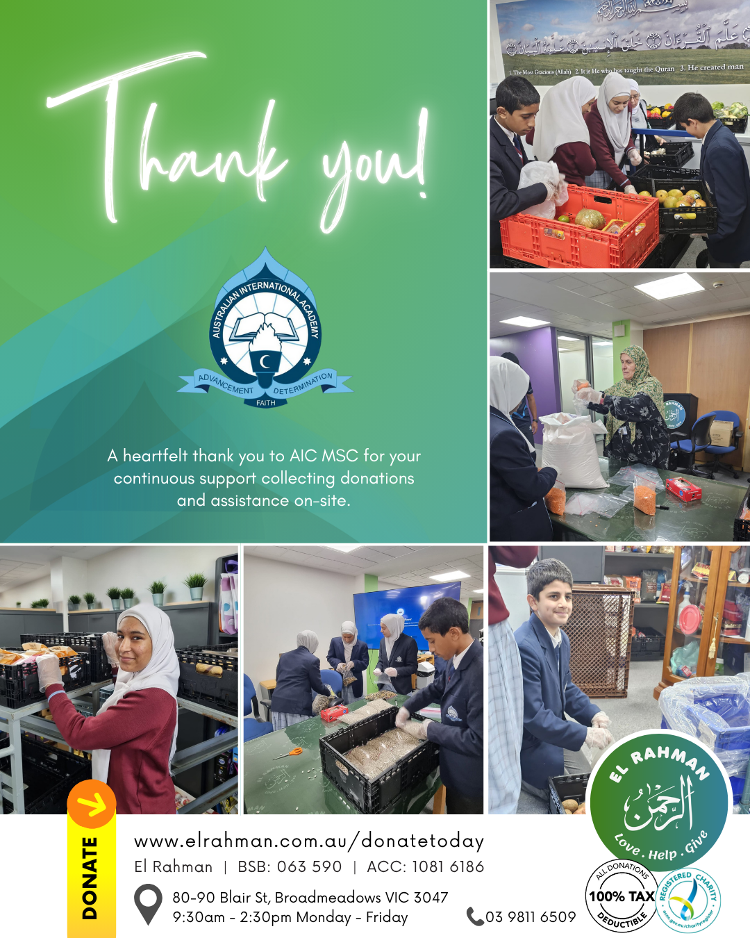 Once again, we extend our sincere gratitude to AIC MSC for your unwavering support in collecting donations and providing on-site assistance.