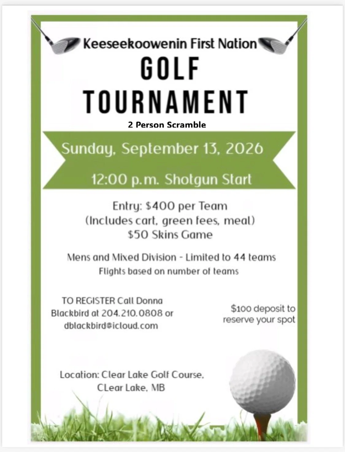 KEESEEKOOWENIN FIRST NATION GOLF TOURNAMENT