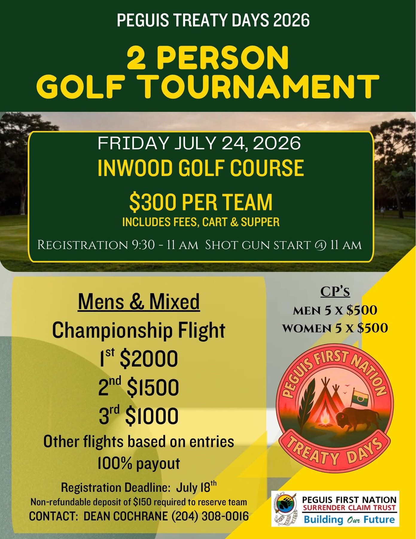 PEGUIS TREATY DAYS 2 PERSON GOLF TOURNAMENT