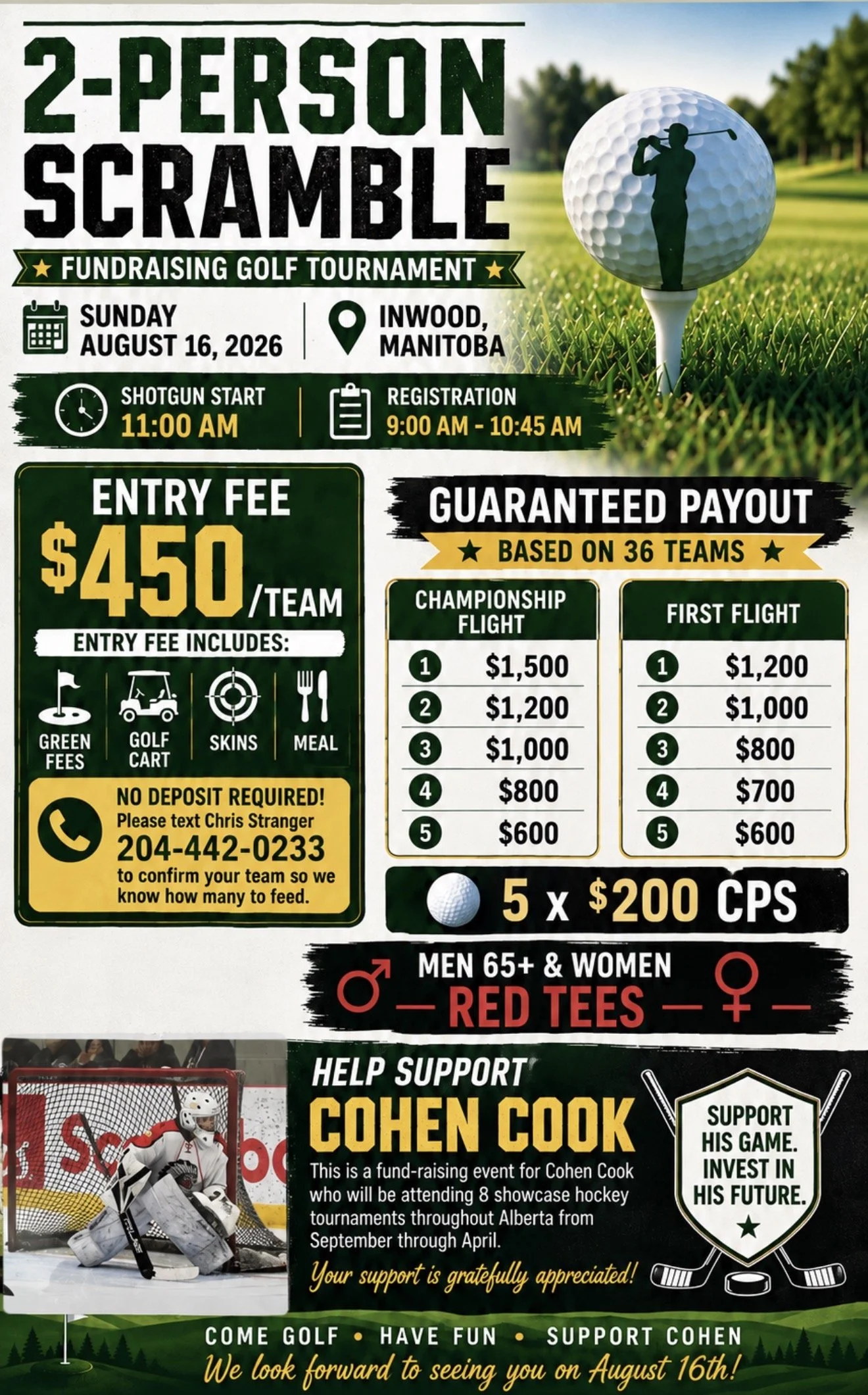2 Person Scramble Golf Tournament