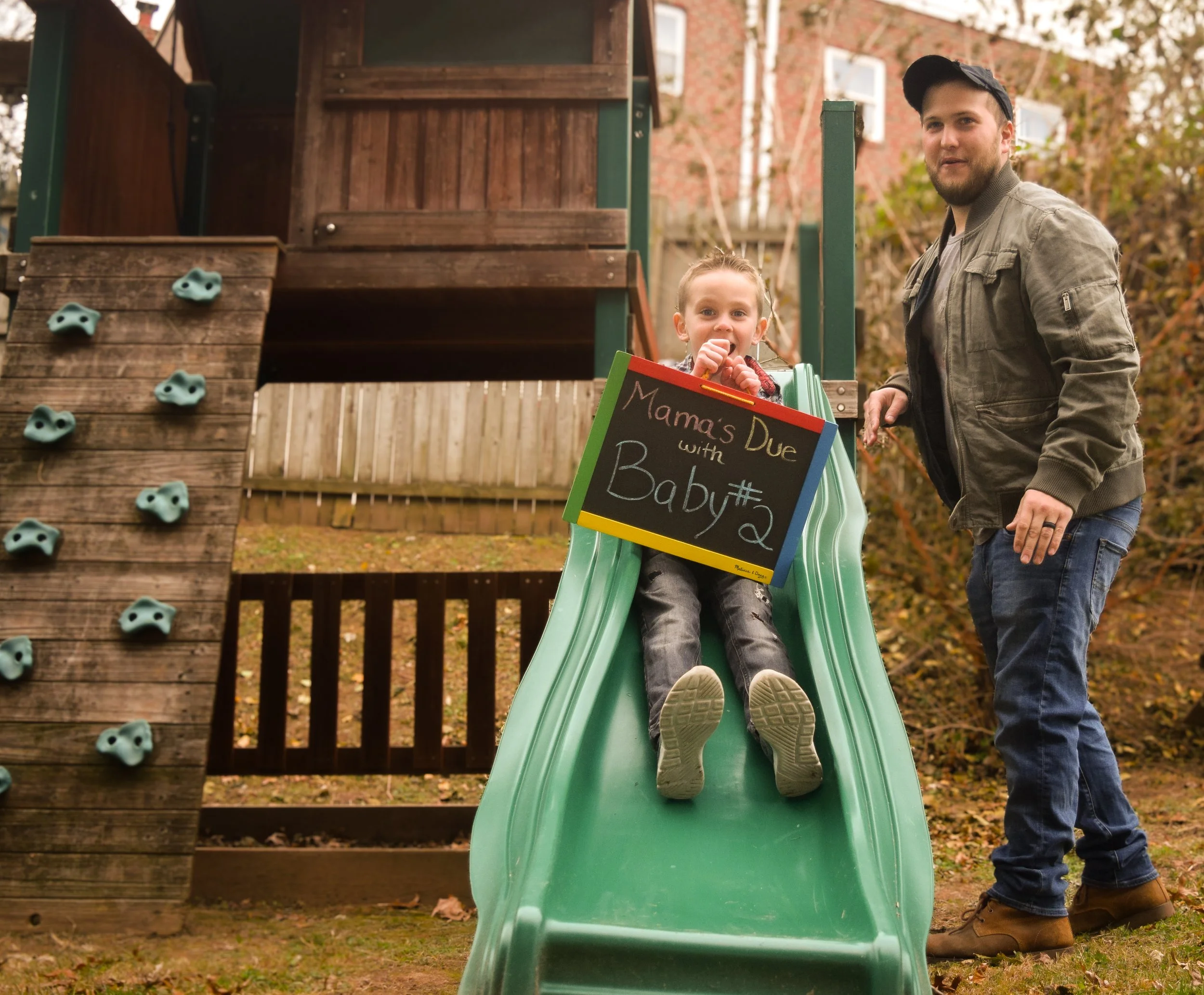 Soon to be big brother during a family maternity shoot at home