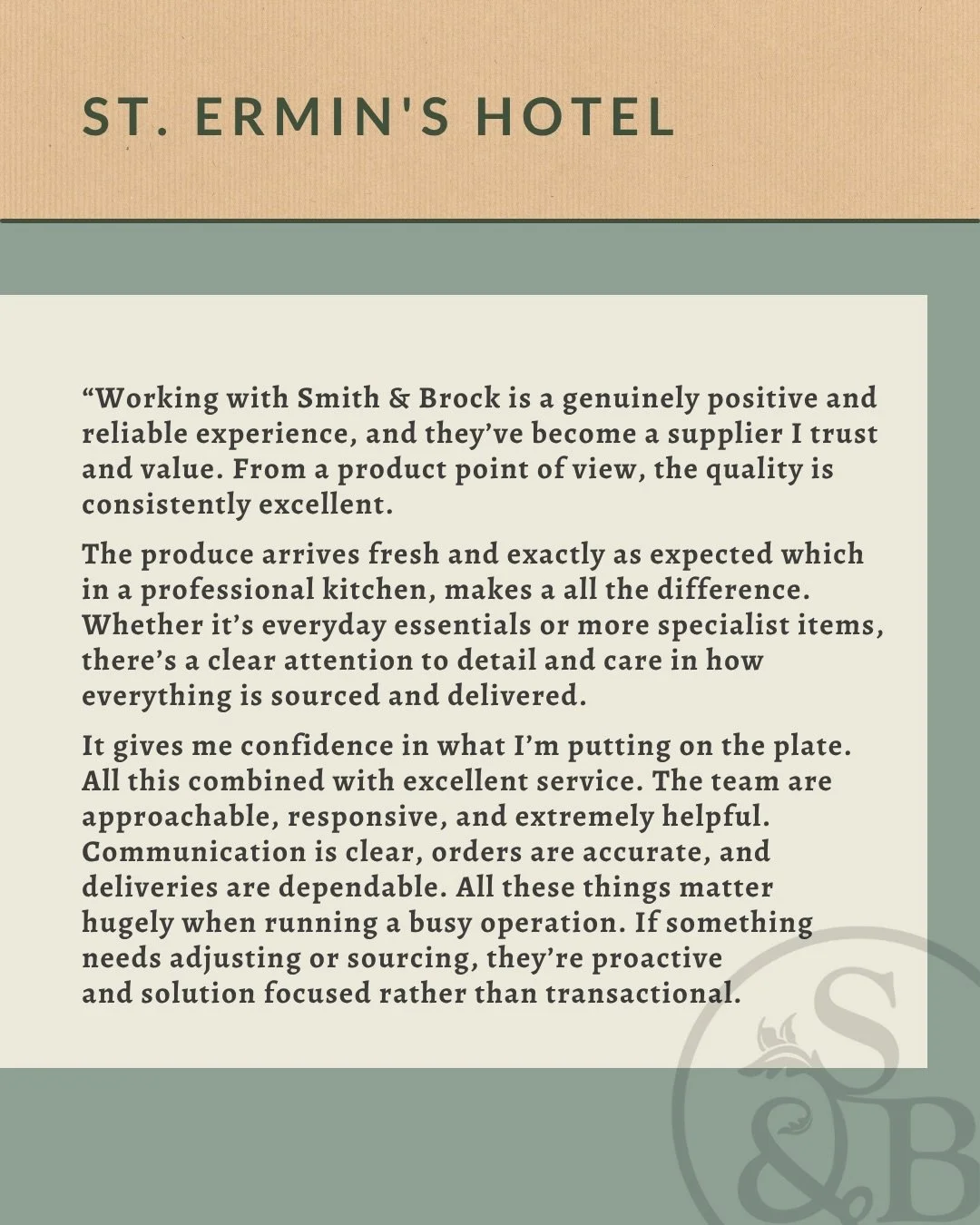 St. Ermin&rsquo;s Hotel opened its doors in 1899 and has been reflecting and influencing the history, the people and events in Westminster since then. It&rsquo;s a real pleasure for us to support a hotel with such character and heritage&mdash; where 