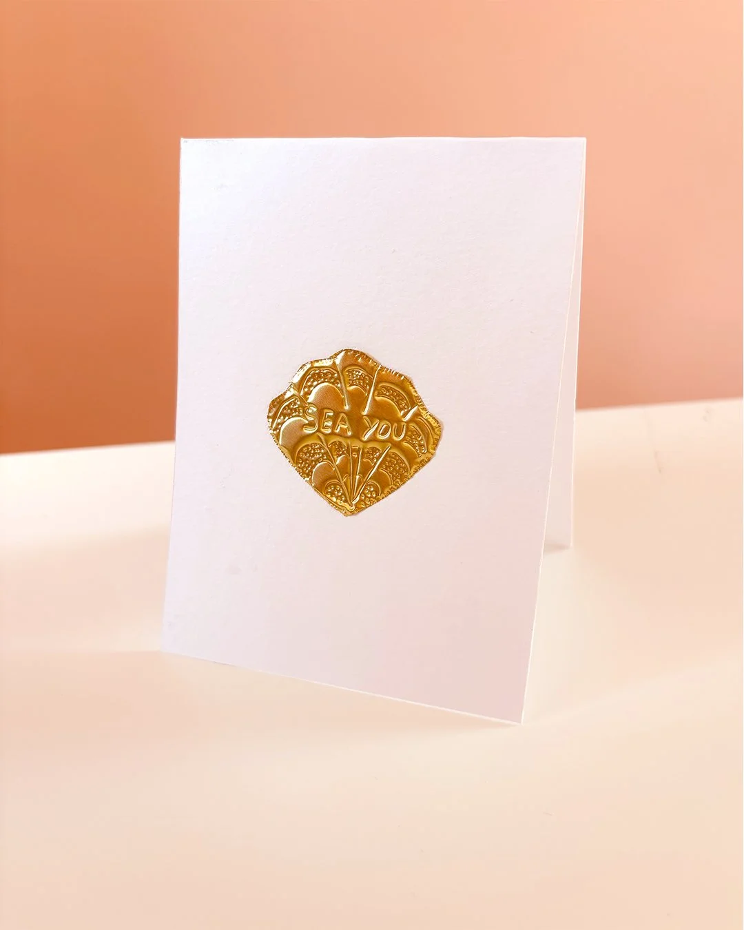 Carte artisanale coquillage Sea You – Carte de vœux élégante et symbolique – Fait main