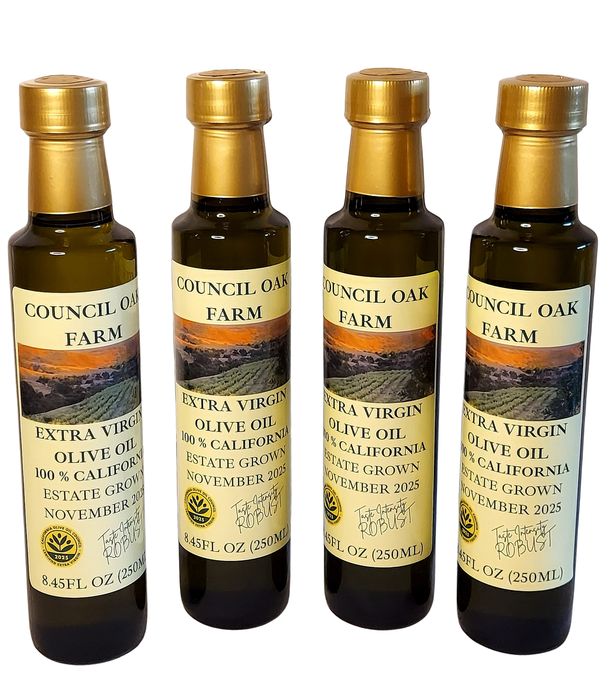 4-Pack Council Oak Farm Extra Virgin Olive Oil Nov 2025 Harvest