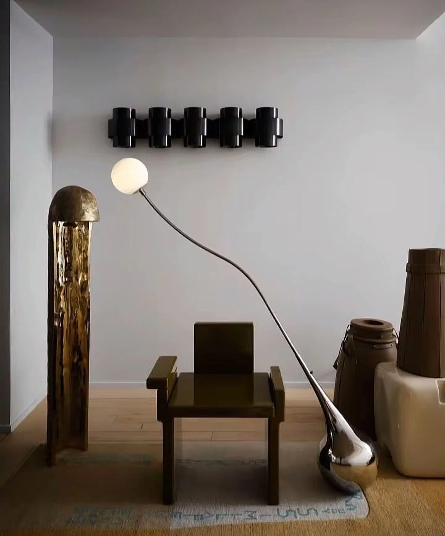 A little world of sculptural silhouette. Each piece has its own character, all perfectly in balance.