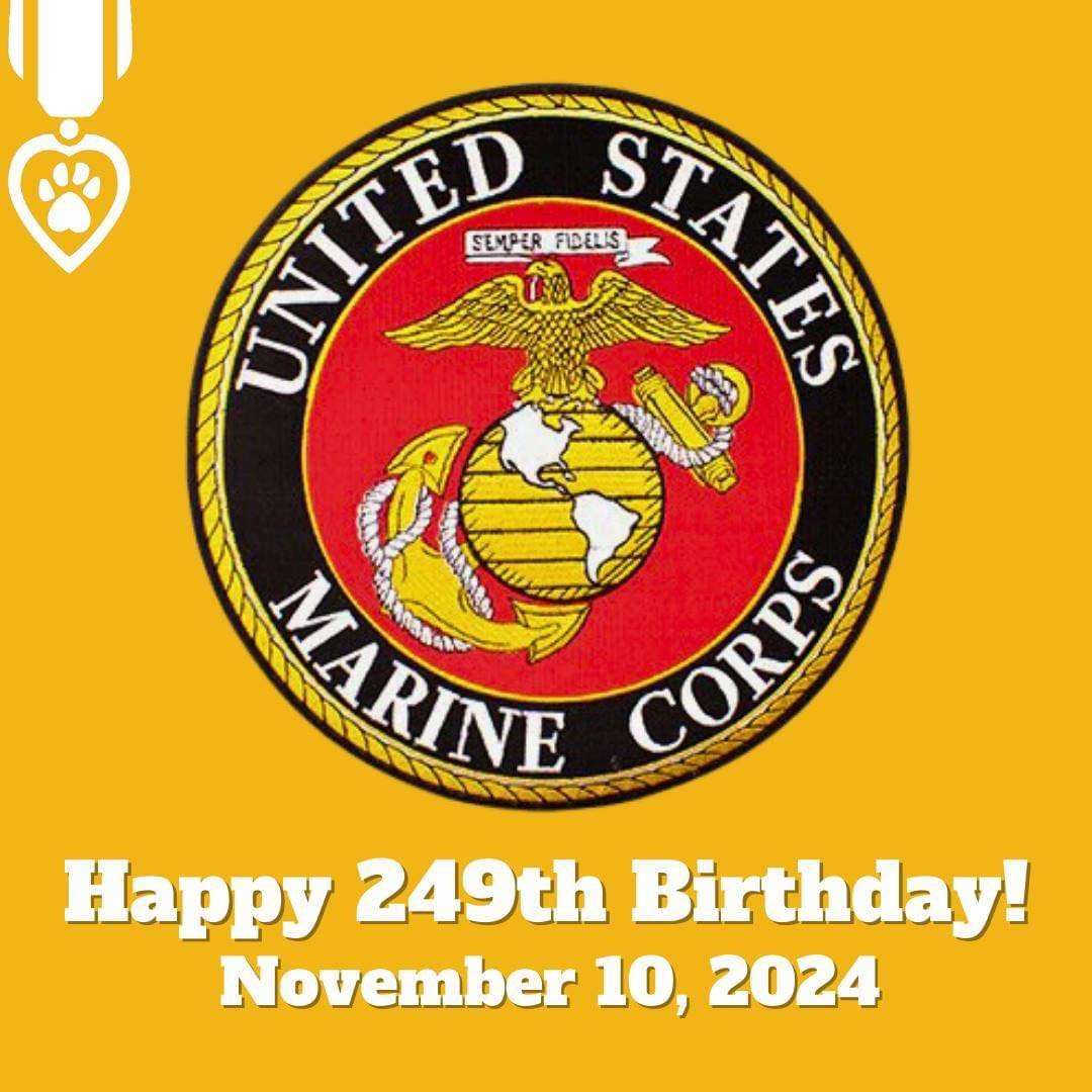 Happy Birthday, Marine Corps!

For 249 years since their start at Tun Tavern during the Revolutionary War, our Marines have been improvising, adapting, and overcoming all obstacles in all situations. Semper Fidelis! 

#PawsForPurpleHearts  #Nonprofit