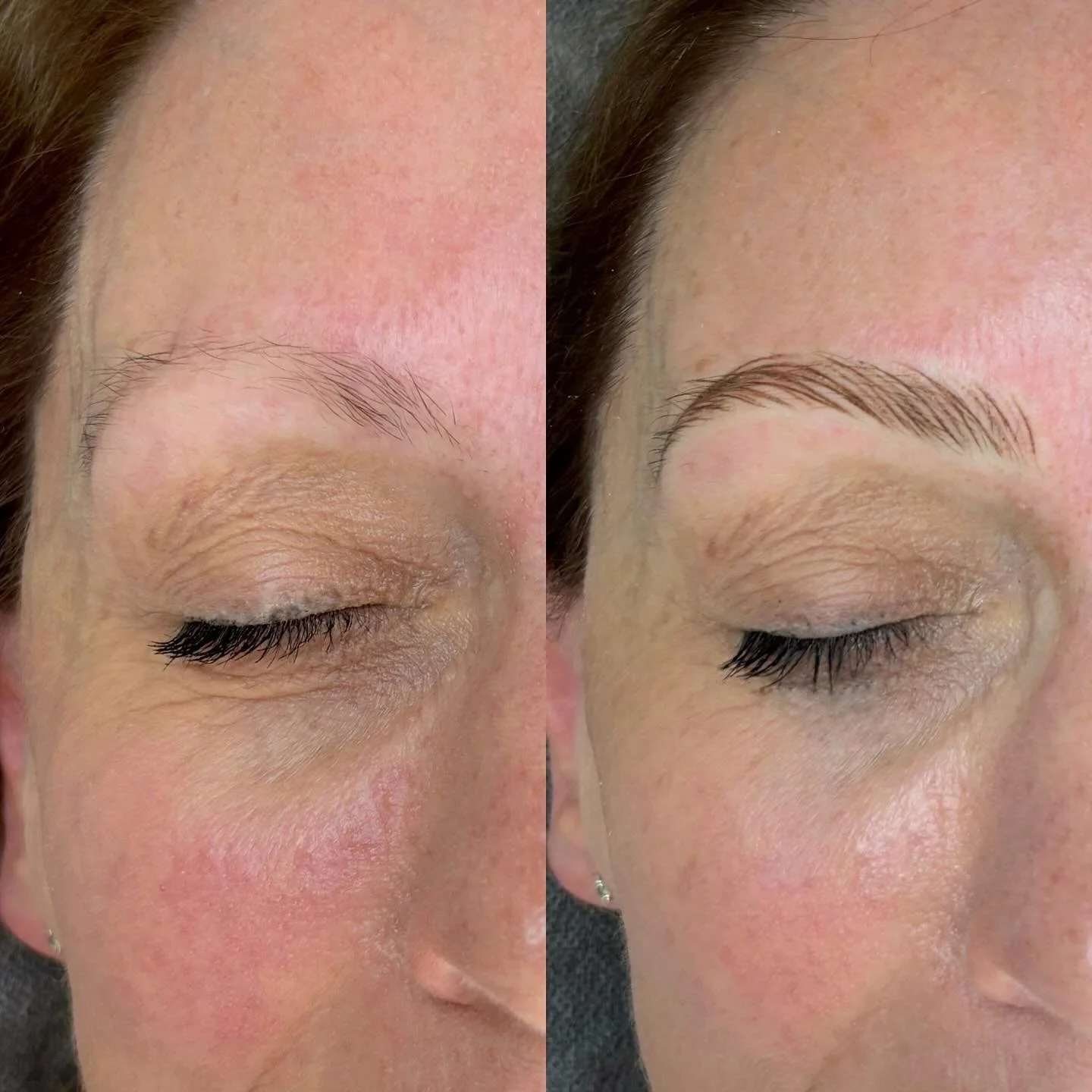 One of the most fun nano brows I&rsquo;ve done to date. Thank you so so much J for being open to the experience. 

As always, expect them to fade softer and more neutral in colour. 

@tinadaviesprofessional ash brown &amp; medium brown
@fytsupplies 1