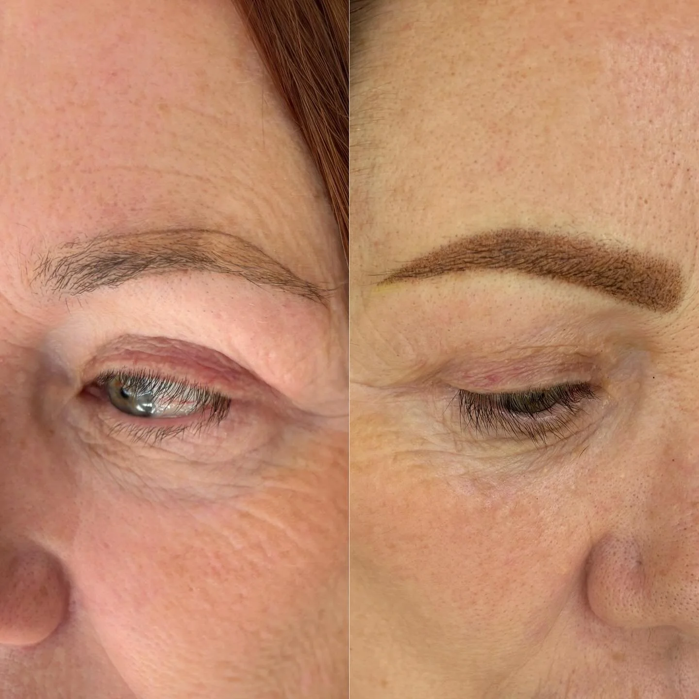 We went on a journey. Old work from another studio -&gt; laser removal with @victoriatattooremoval -&gt; powder brows the way we wanted. 

It&rsquo;s so so worth doing removal sometimes. I can&rsquo;t recommend Jen @victoriatattooremoval enough for r