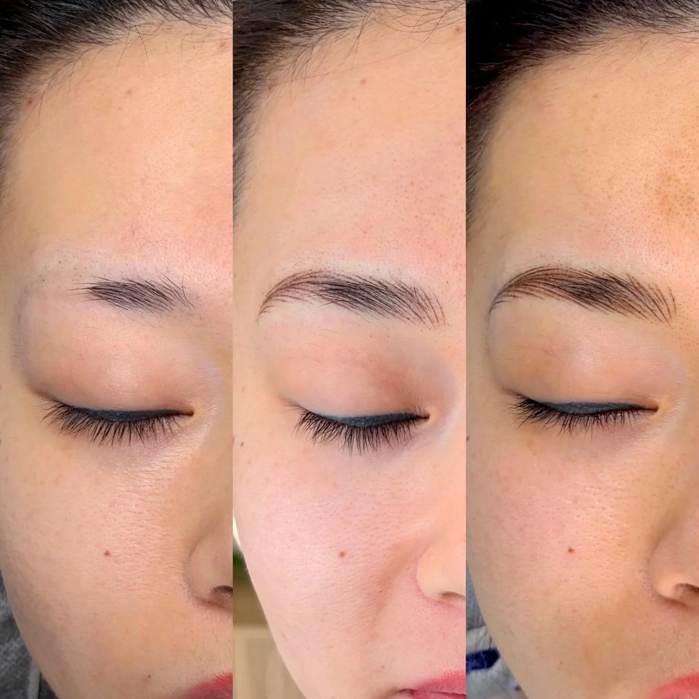Neked brows &bull; First session &bull; Second session &bull;
Nano with some shading to blend.