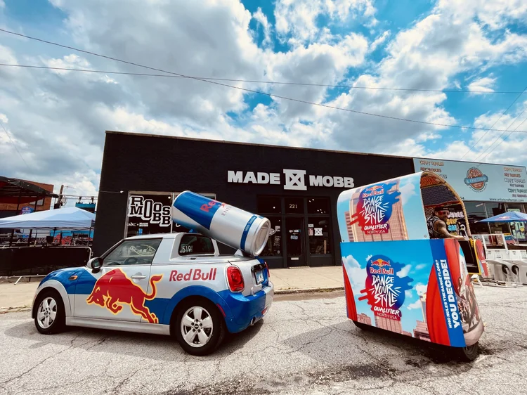 EZ Pedicabs Red Bull advertising wrap
