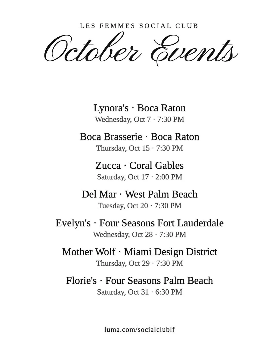 Comment the word LINK for all of our upcoming events for the month of October 🩷🩷🩷

If this is your first time coming across our social club ladies 🥳🩷, we host 8 dinners a month to bring our community together for friendship and connection. 

We 