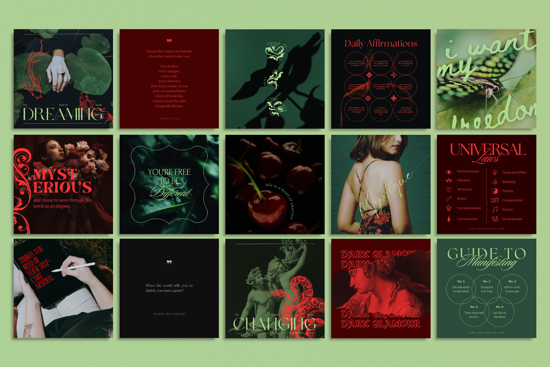 Dark Glamour Canva Template Bundle 4