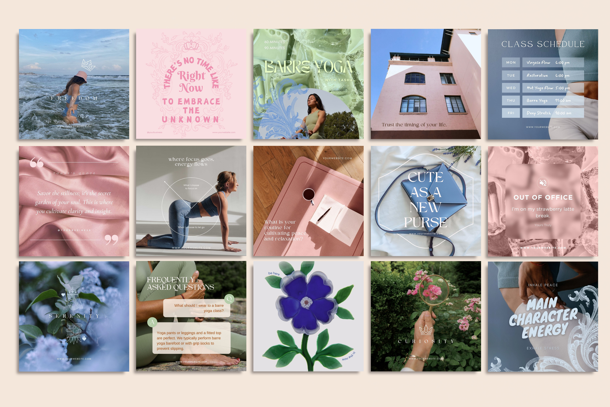 Barre Yoga Canva Template Bundle 8