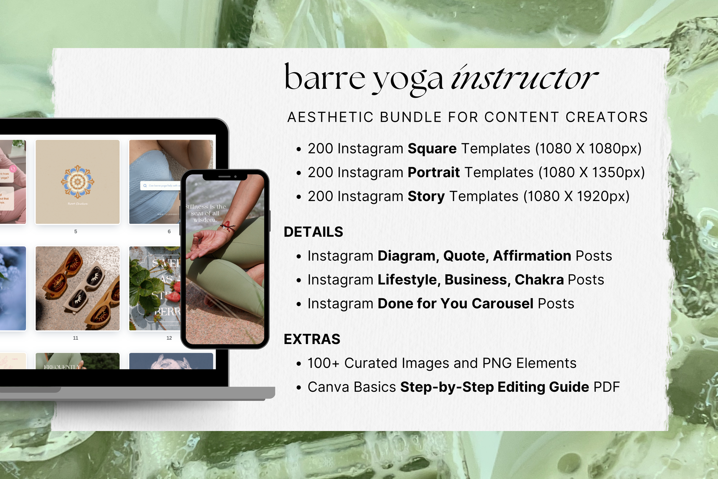 Barre Yoga Canva Template Bundle 2