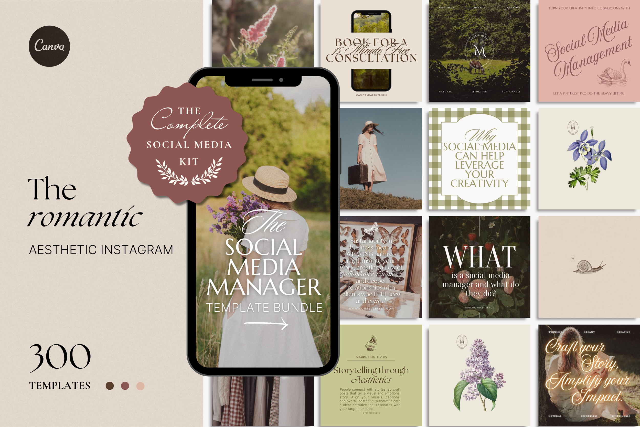 The Romantic Canva Template Bundle 1