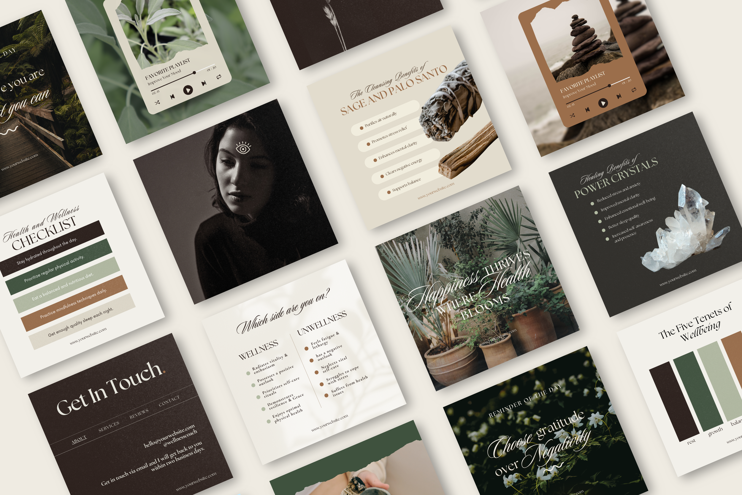 Wellness Coach Canva Social Media Template Bundle 11