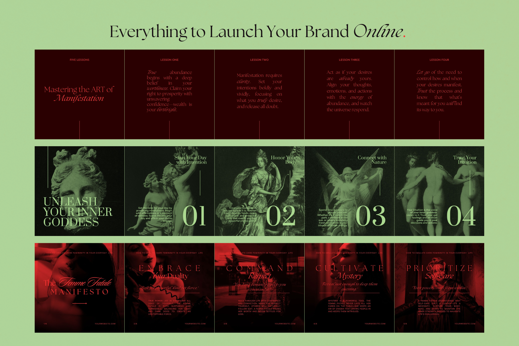 Dark Glamour Canva Template Bundle 12
