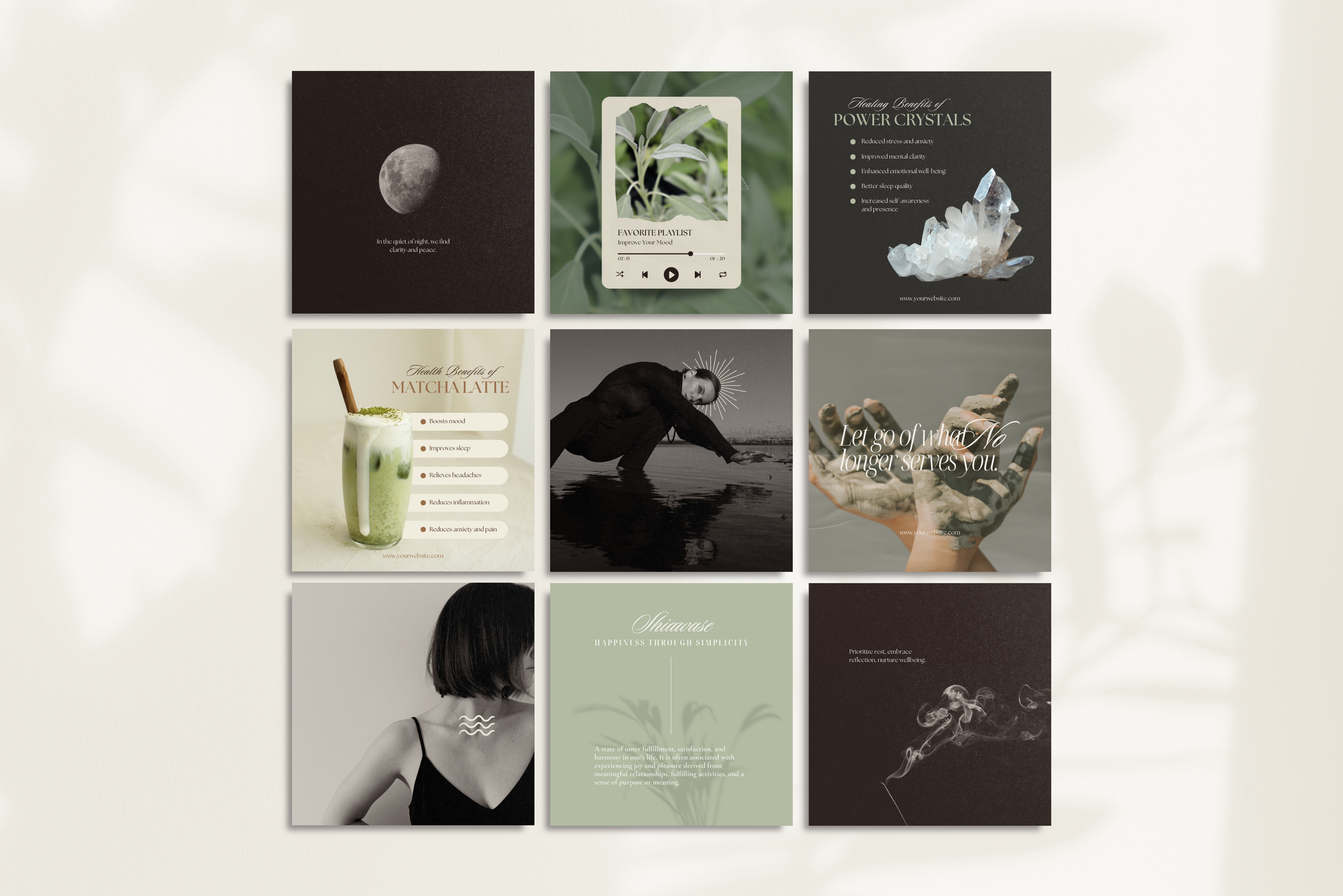 Wellness Coach Canva Social Media Template Bundle 4