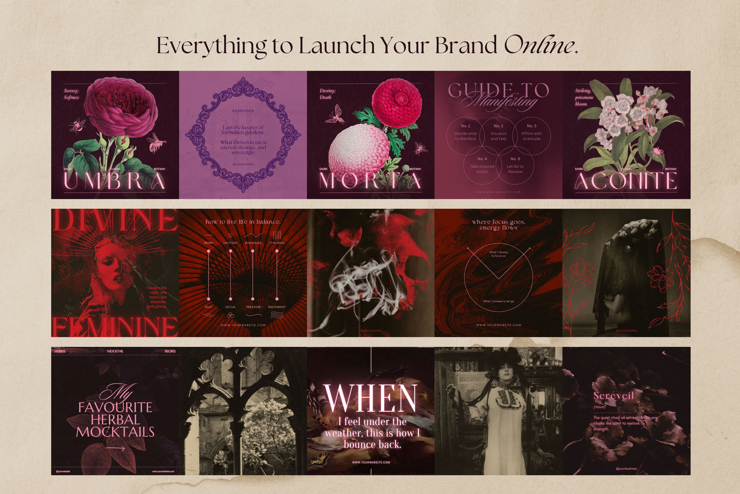 Dark Apothecary Canva Template Bundle 13