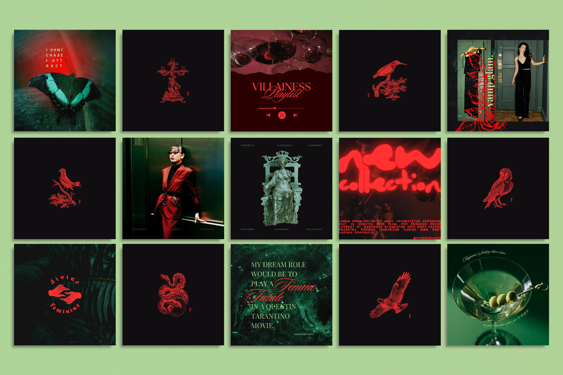 Dark Glamour Canva Template Bundle 6