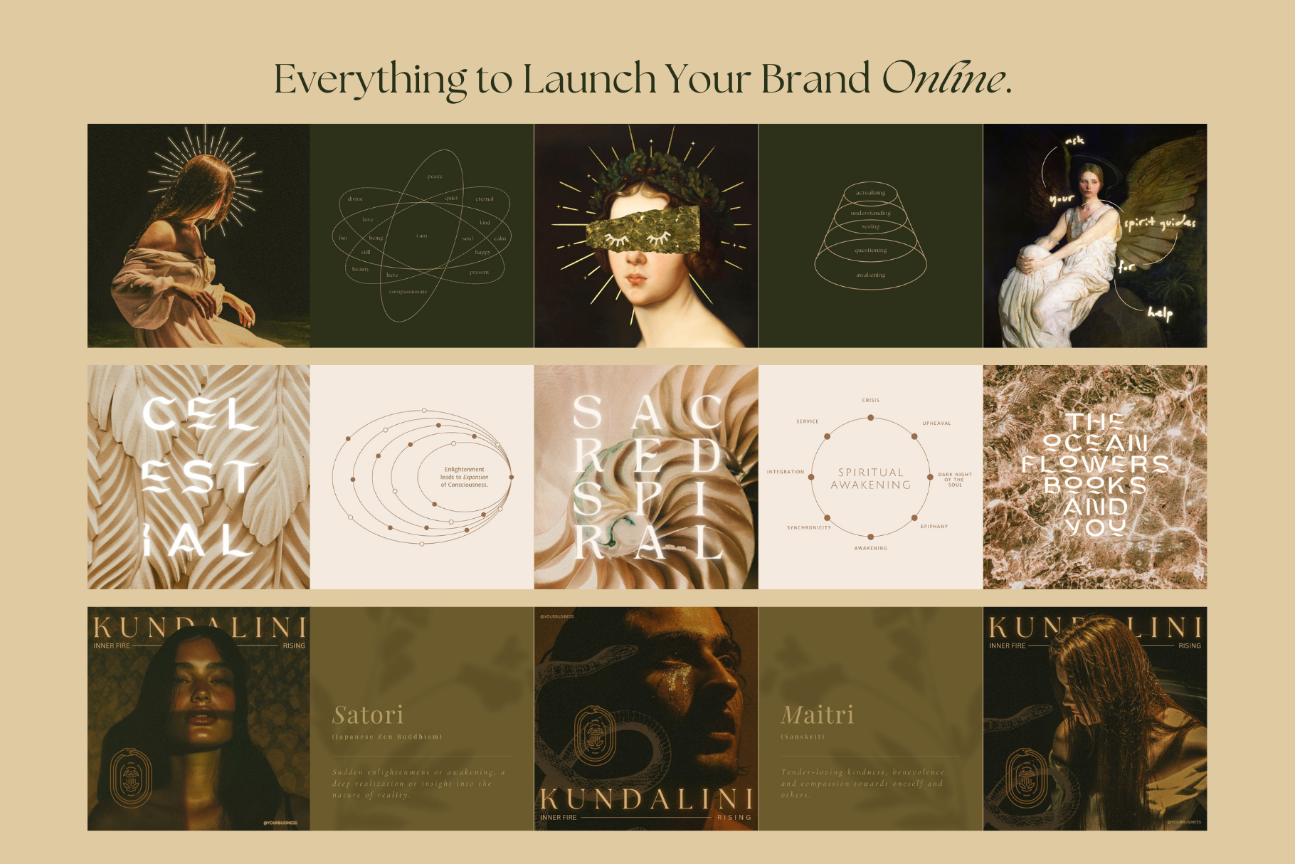 Celestial Gold Canva Template Bundle 14