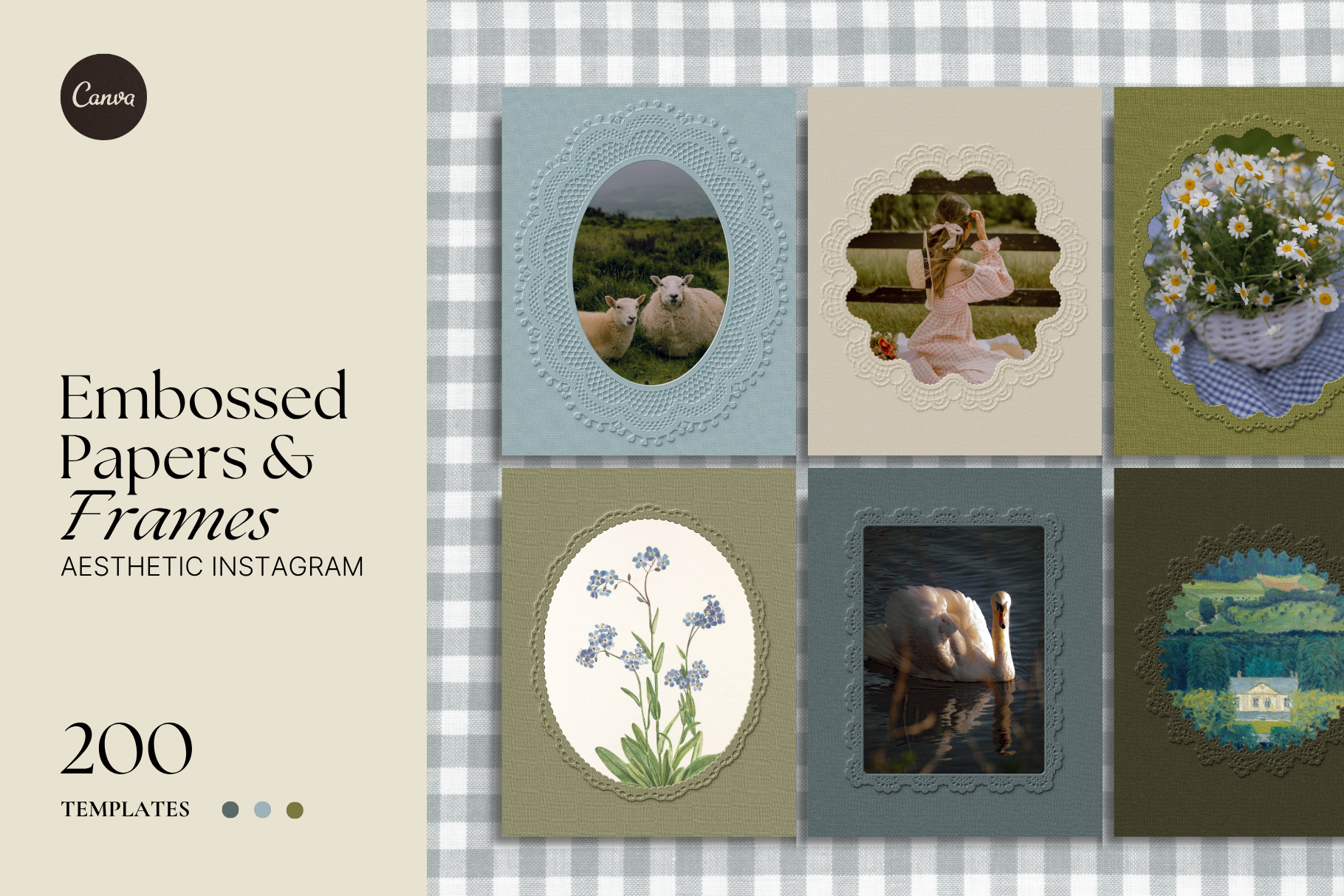 Misty Meadows Embossed Paper Frames