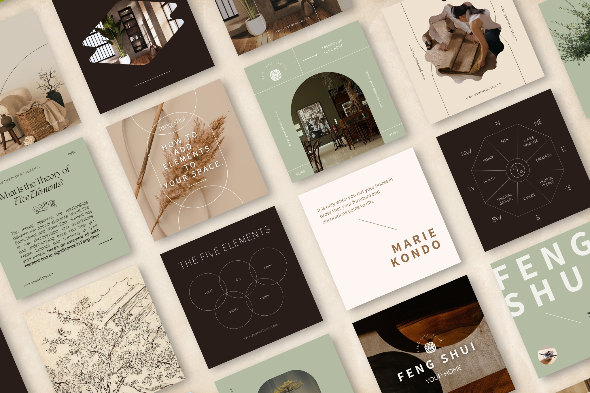 Feng Shui Canva Social Media Template Bundle 12