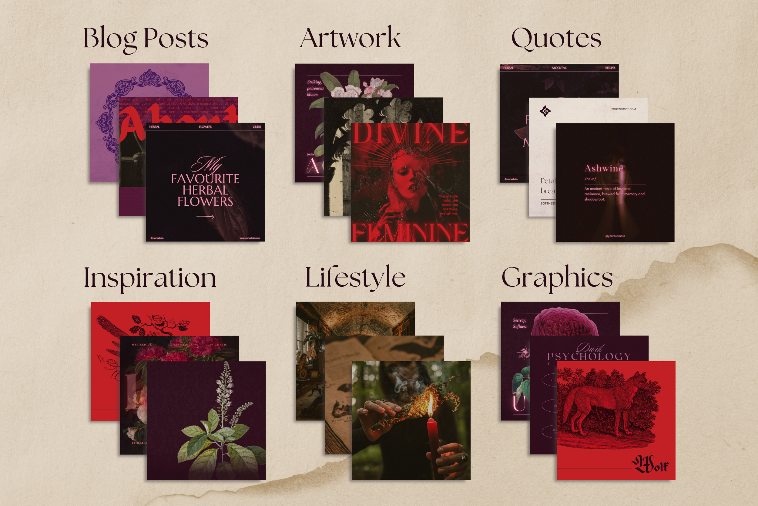 Dark Apothecary Canva Template Bundle 15