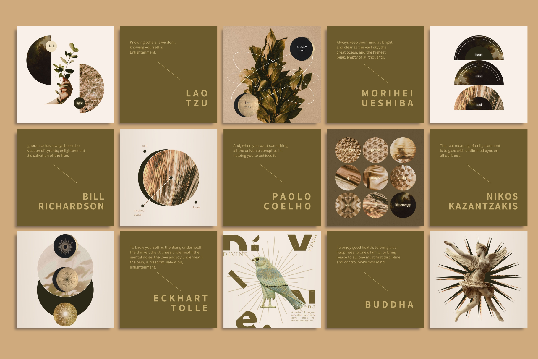 Celestial Gold Canva Template Bundle 6