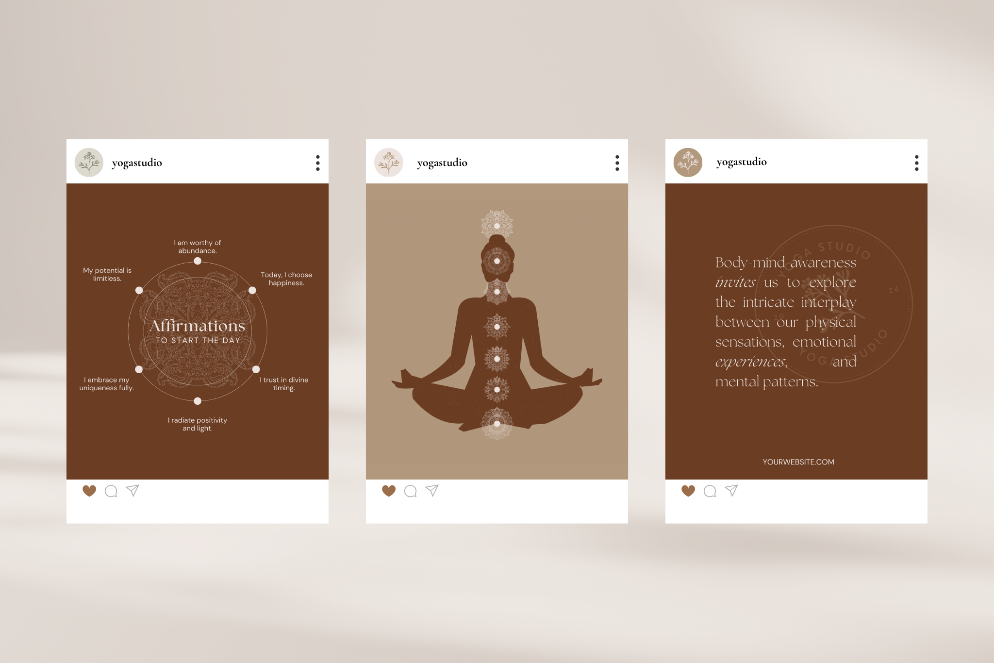 Yoga Instructor Canva Social Media Template Bundle 10
