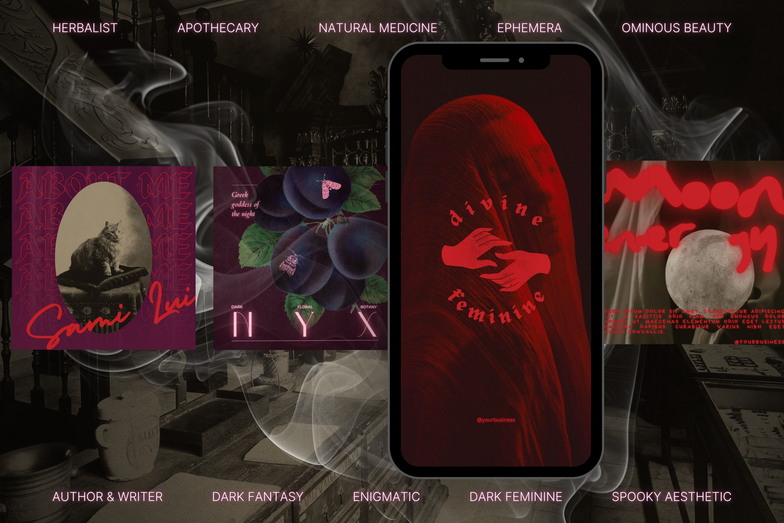 Dark Apothecary Canva Template Bundle 3