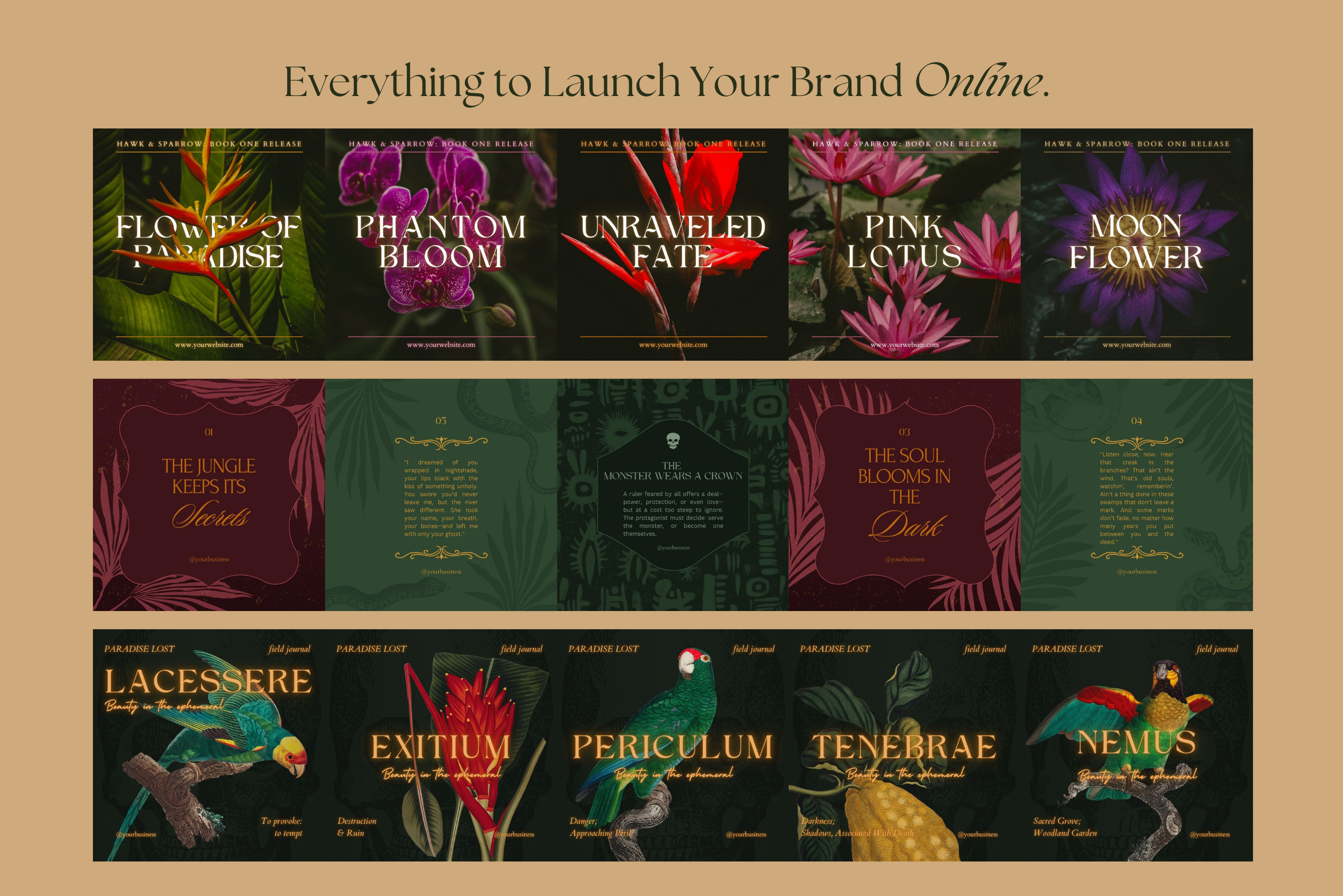 Dark Tropical Canva Template Bundle 15