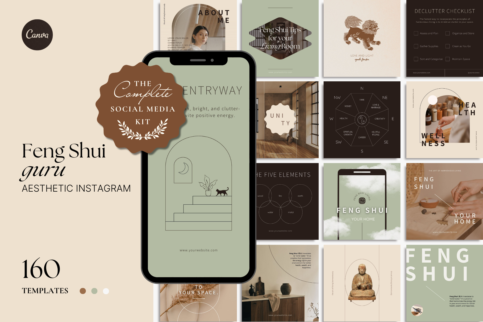 Feng Shui Canva Social Media Template Bundle
