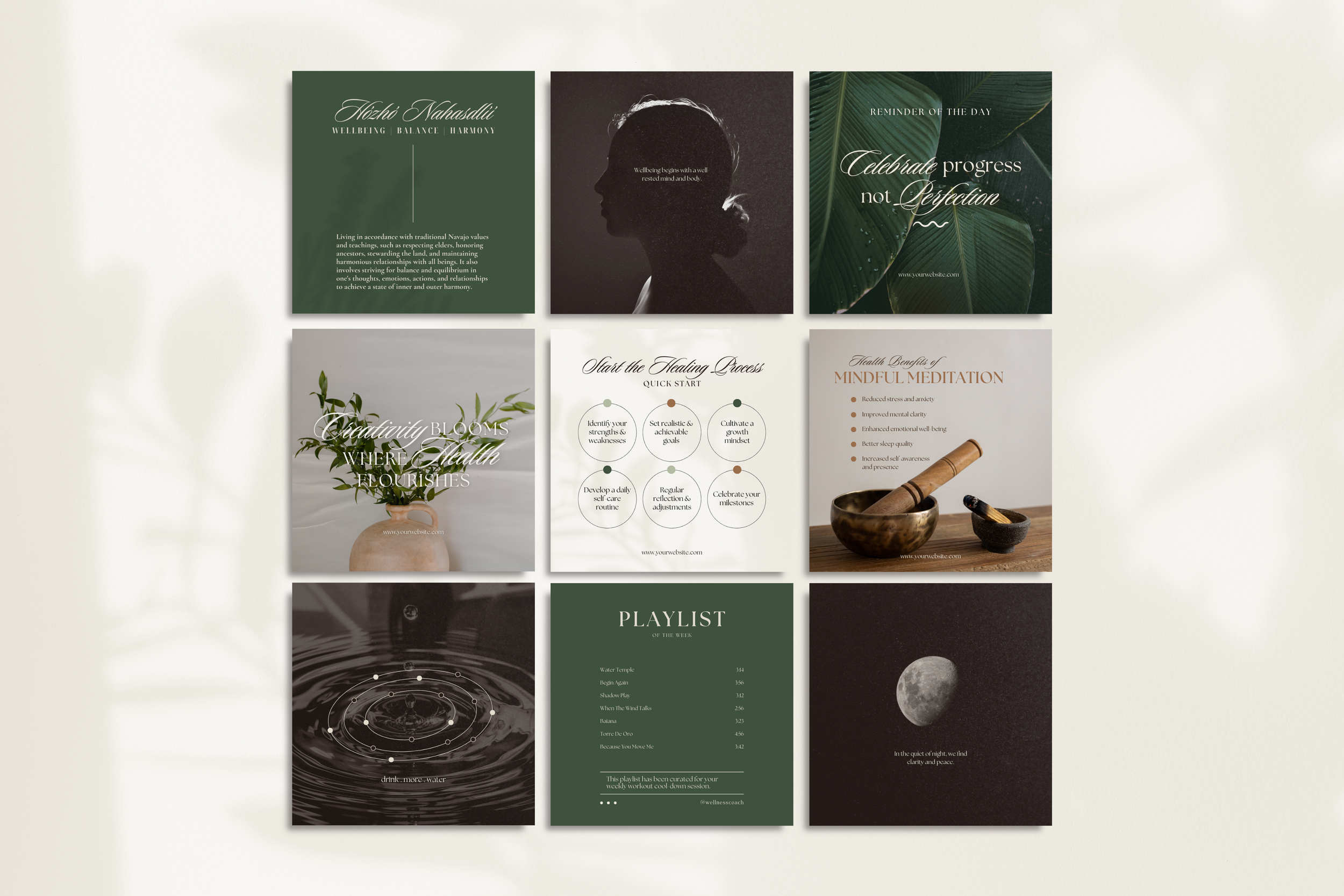 Wellness Coach Canva Social Media Template Bundle 2