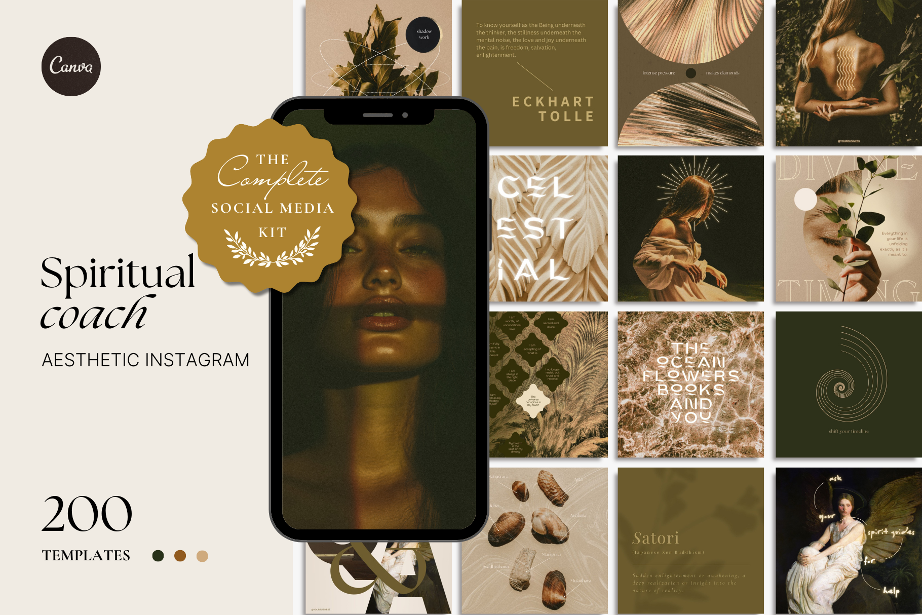 Celestial Gold Canva Template Bundle 1