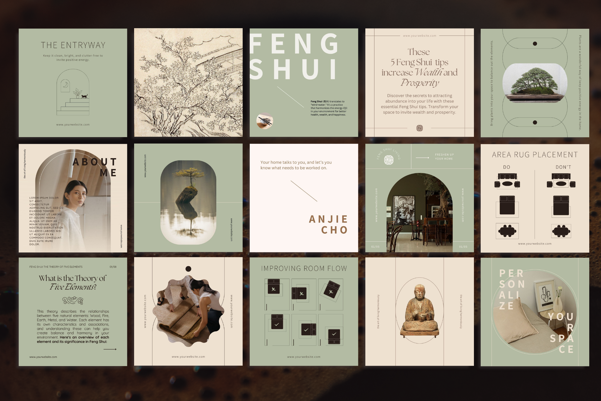 Feng Shui Canva Social Media Template Bundle 5