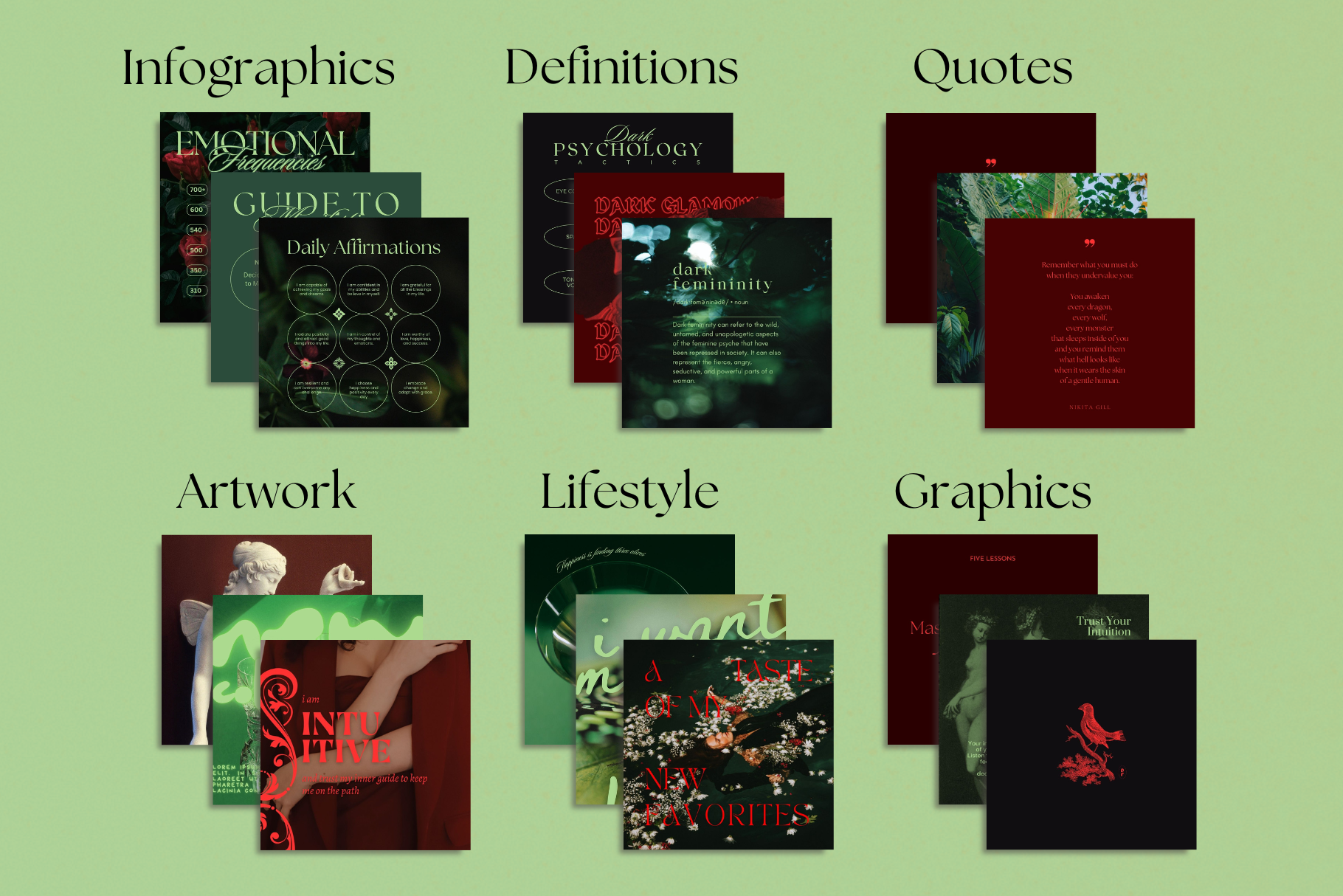 Dark Glamour Canva Template Bundle 13